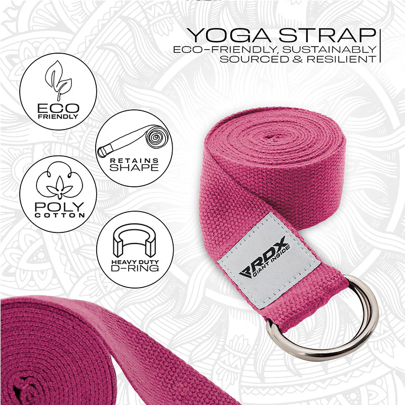 RDX P8 Sangle De Yoga Antidérapante En Coton Avec Boucle En D En Acier Inoxydable - Image 16