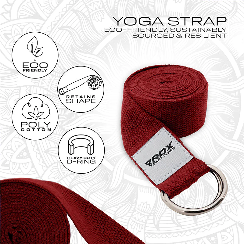 RDX P8 Sangle De Yoga Antidérapante En Coton Avec Boucle En D En Acier Inoxydable - Image 25