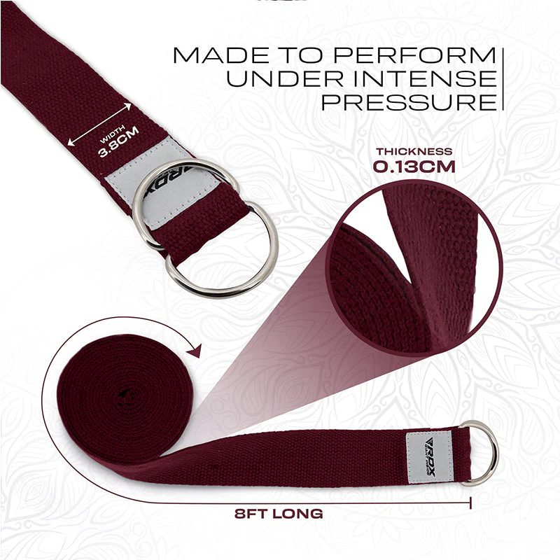 RDX P8 Sangle De Yoga Antidérapante En Coton Avec Boucle En D En Acier Inoxydable - Image 58