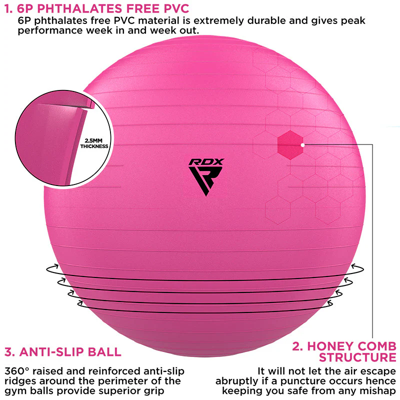 RDX B1 Ballon De Gymnastique Gonflable Antidérapant Avec Pompe à Pied Portable - Image 13