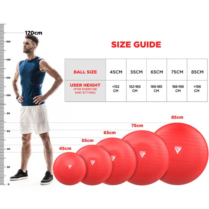 RDX B1 Ballon De Gymnastique Gonflable Antidérapant Avec Pompe à Pied Portable - Image 9