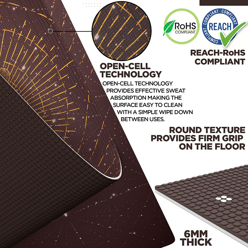 RDX D6 Iris 6mm PVC Tapis de Yoga - Image 5