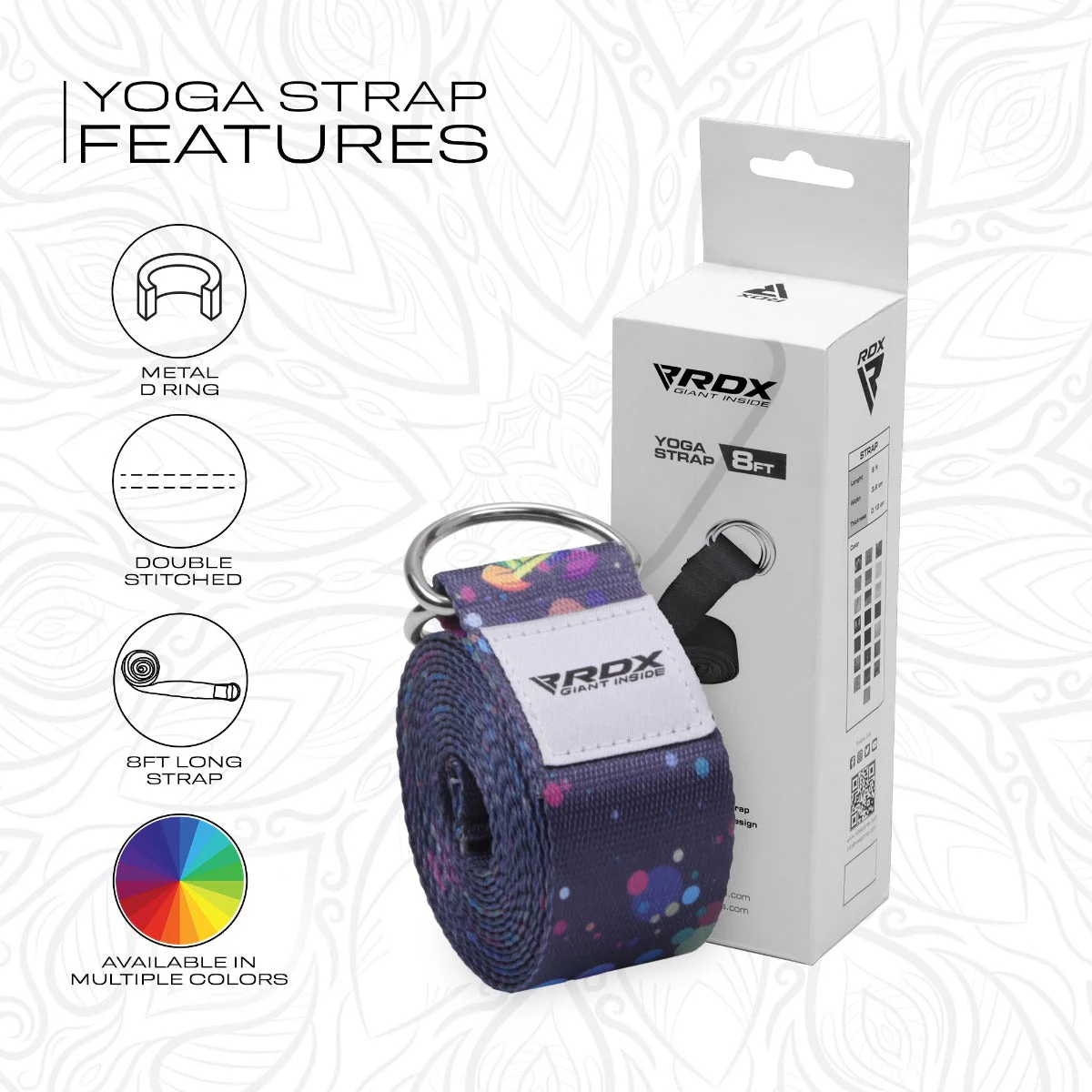 RDX F3 Sangle De Yoga Antidérapante En Coton Avec Boucle En D En Acier Inoxydable - Image 7