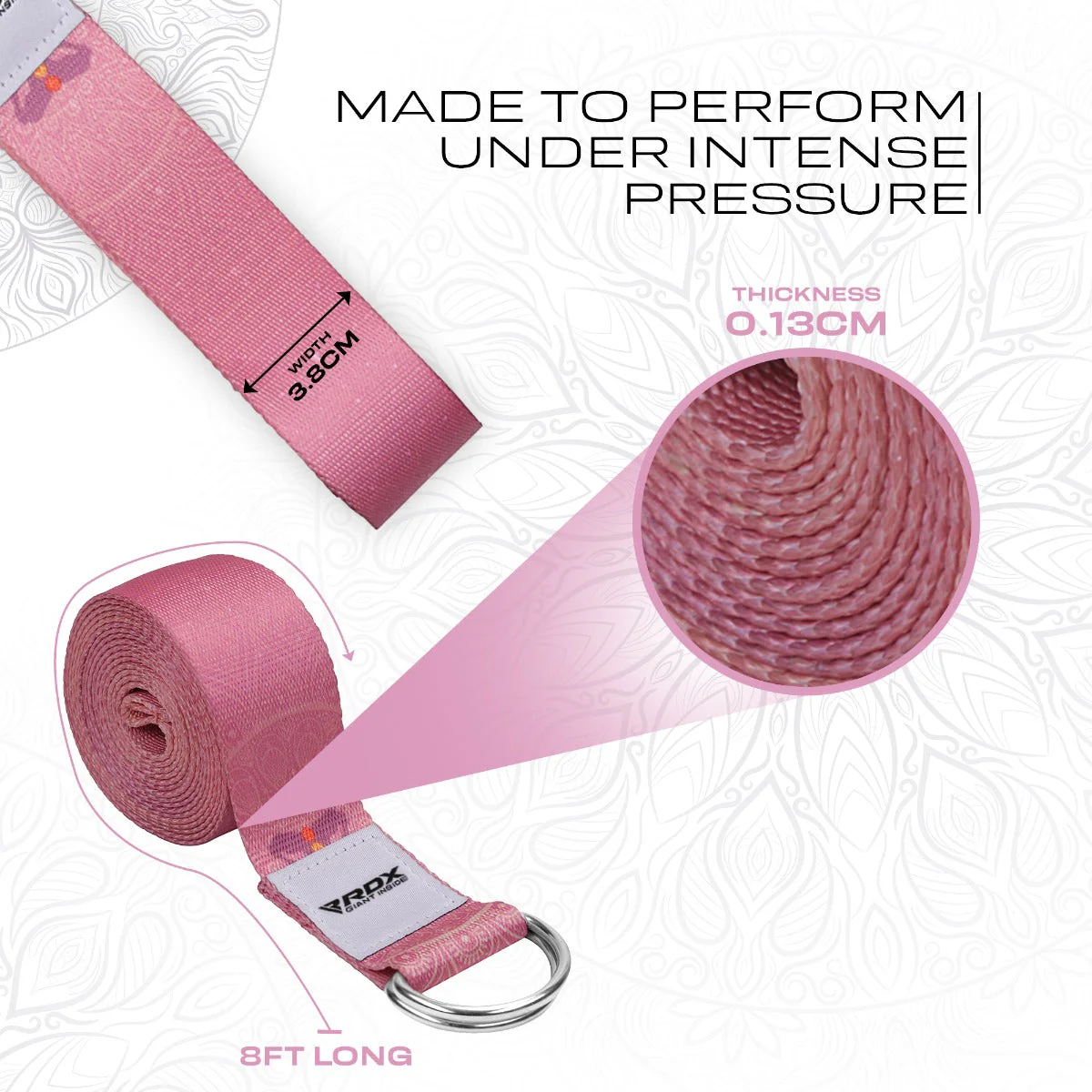 RDX F5 Sangle De Yoga Antidérapante En Coton Avec Boucle En D En Acier Inoxydable - Image 3