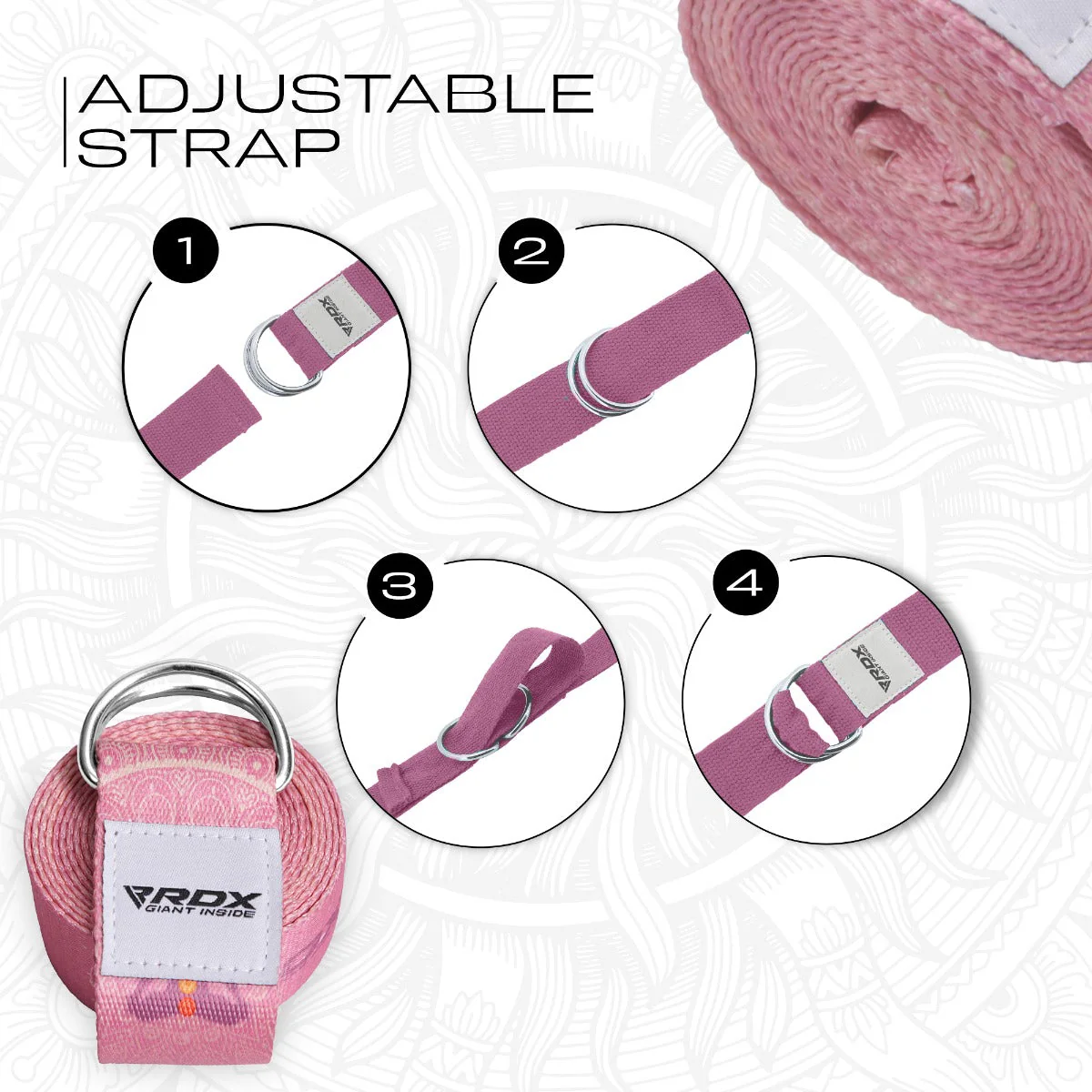 RDX F5 Sangle De Yoga Antidérapante En Coton Avec Boucle En D En Acier Inoxydable - Image 6