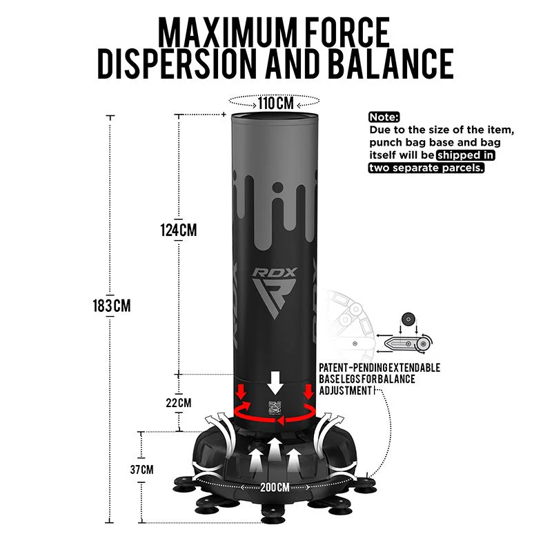 RDX F9 SAC DE FRAPPE SUR PIED 1M83 POUR ADULTES AVEC GANTS D'ENTRAÎNEMENT - Image 8