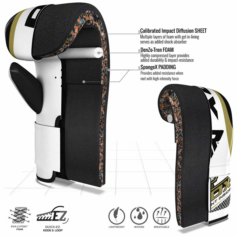 Gants de boxe RDX GL Golden - Image 3
