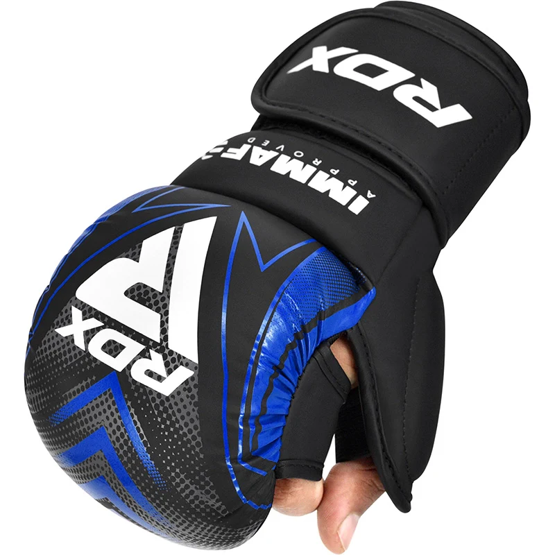 RDX IMMAF Approuvés Gants de Grappling Shooter Bleus - Image 3