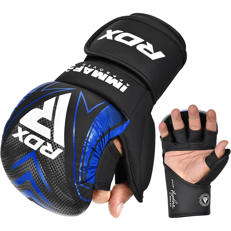 RDX IMMAF Approuvés Gants de Grappling Shooter Bleus - Image 4