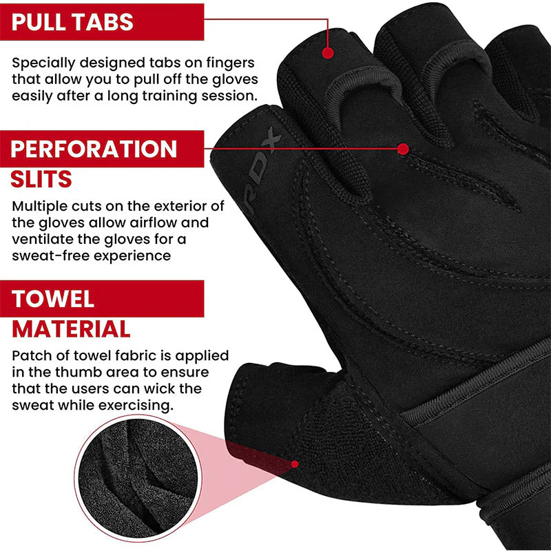 RDX L4 Gants Mitaines de Musculation Gants d'Haltérophilie - Image 3