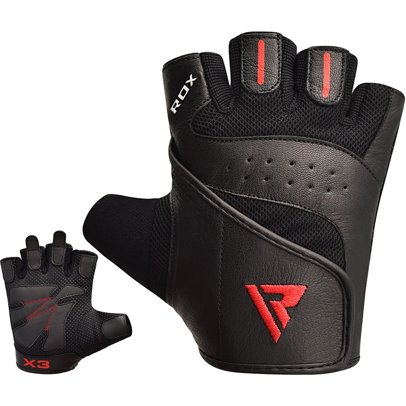 RDX S2 Noir Cuir Gants de Musculation - Image 6